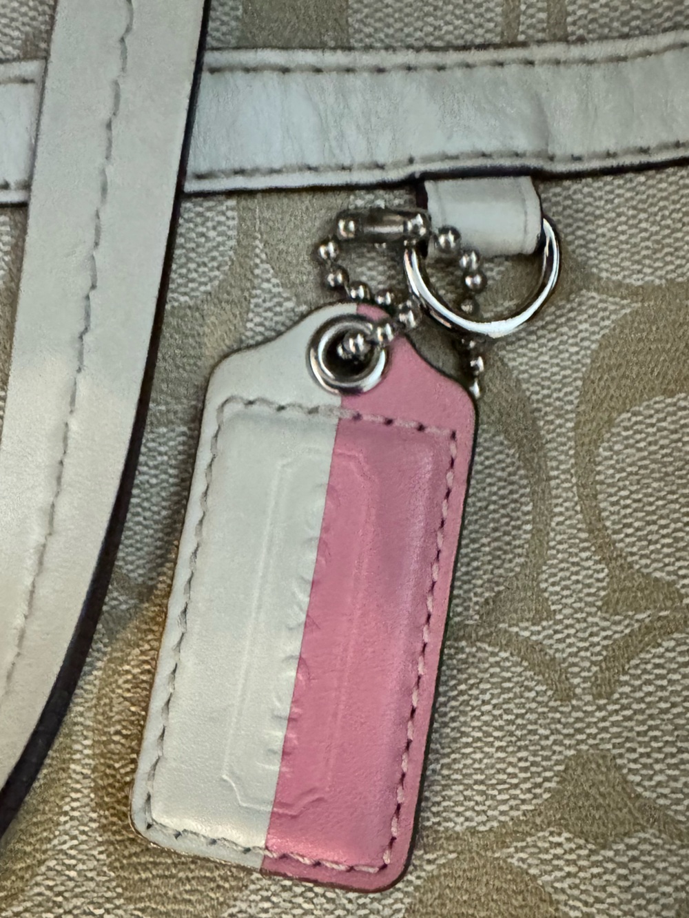 Coach Chelsea Heritage Beige Pink Signature Canvas Tote #14477 - 2010 - EUC - Picture 4 of 12